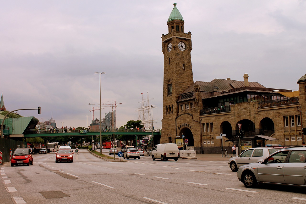 landing bridge hamburg tower free photo