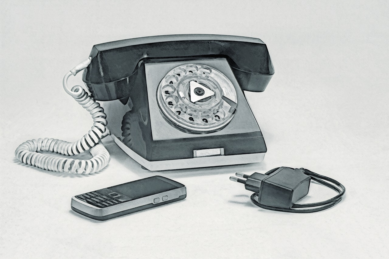 landline phone  link  vintage free photo