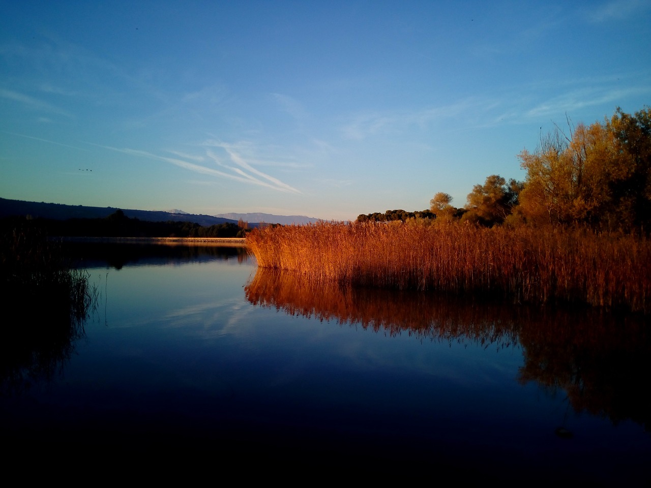 landscape lake sunset free photo