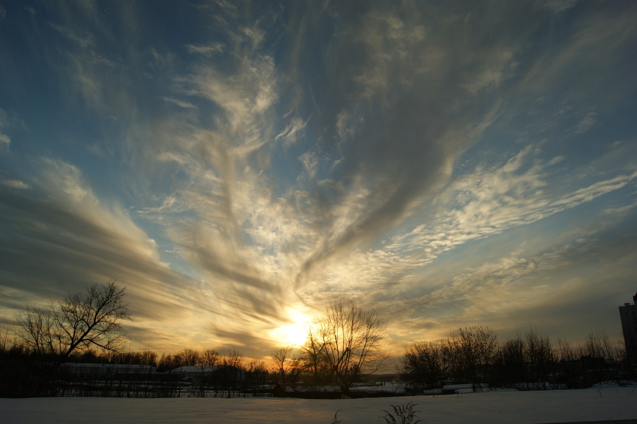 landscape sunset winter free photo