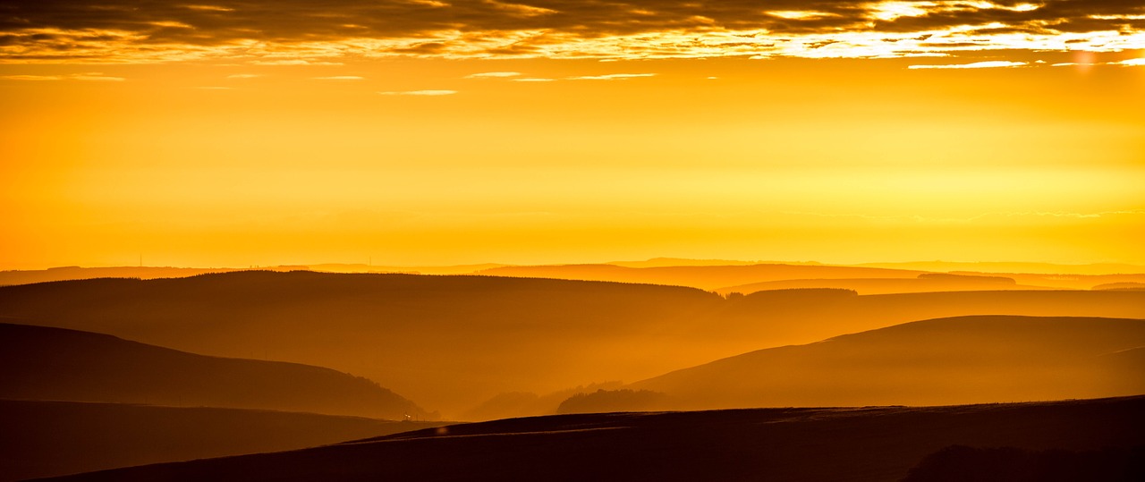 landscape sunrise hills free photo