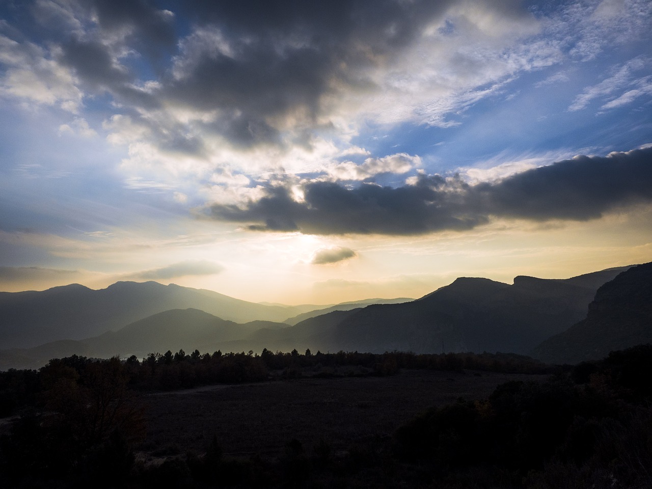 landscape clouds sunset free photo