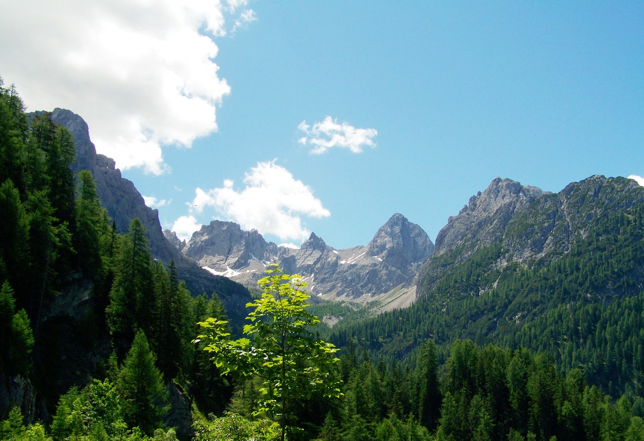 landscape alpine mountains mountain peaks free photo