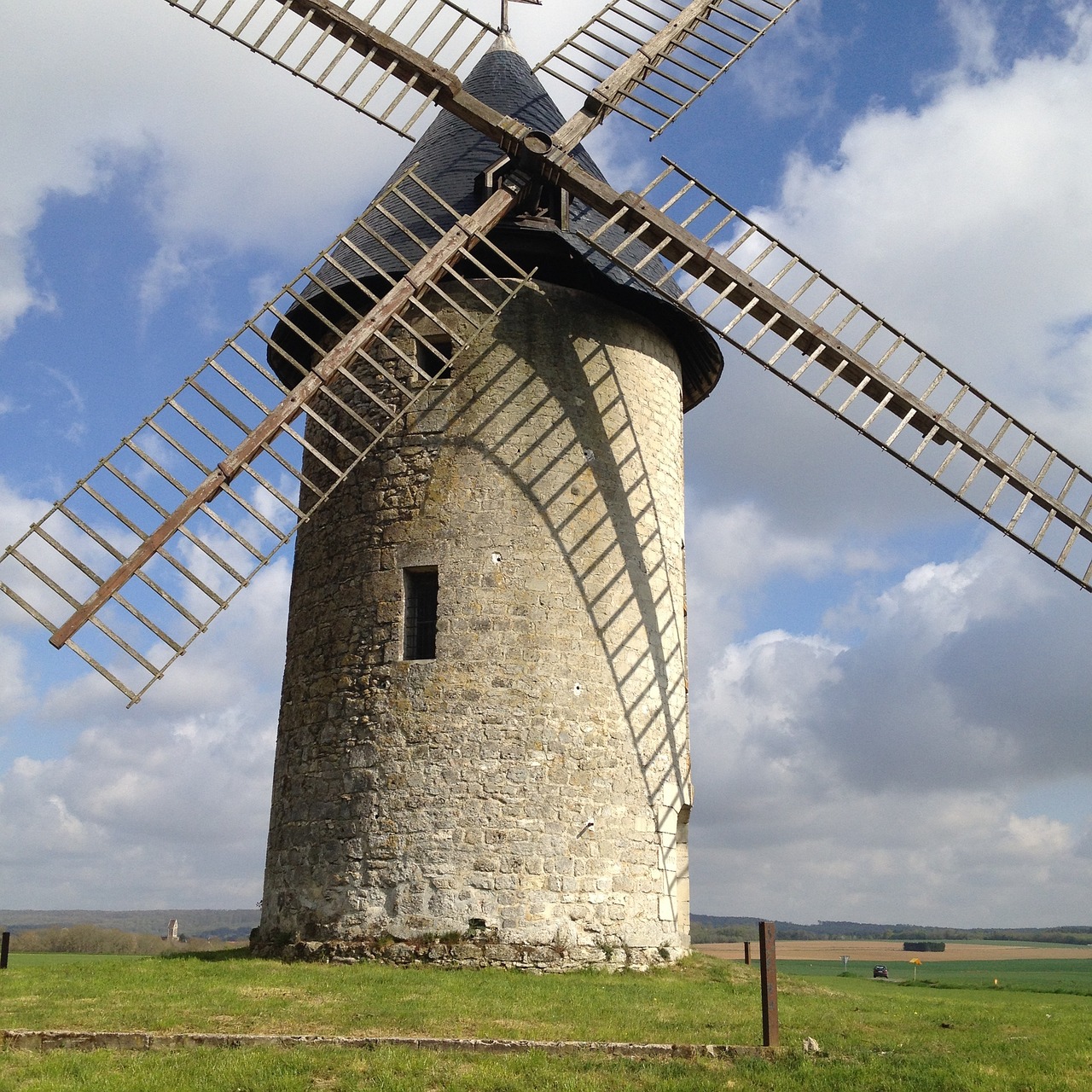 landscape windmill old free photo