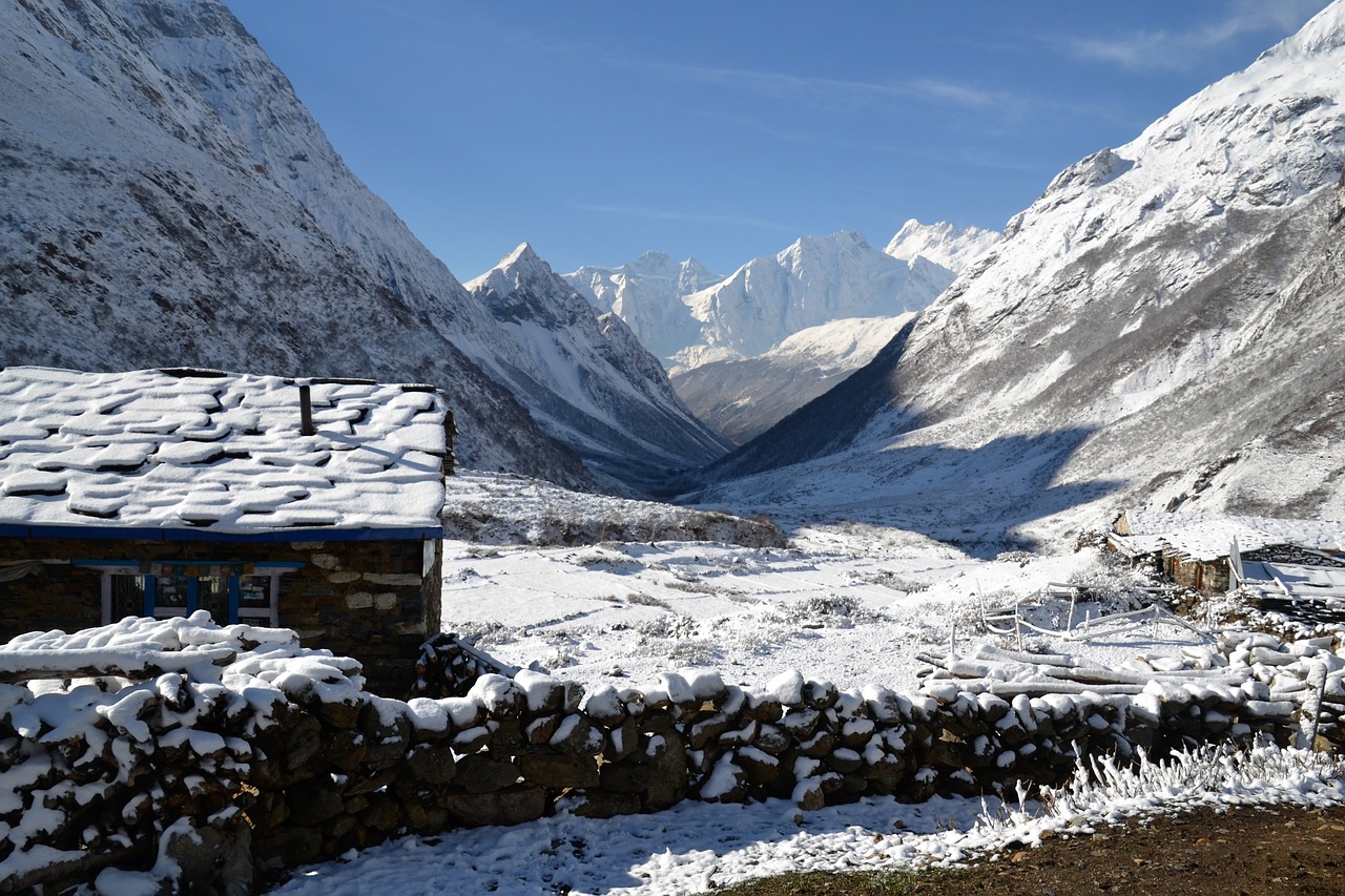 landscape snow nepal free photo