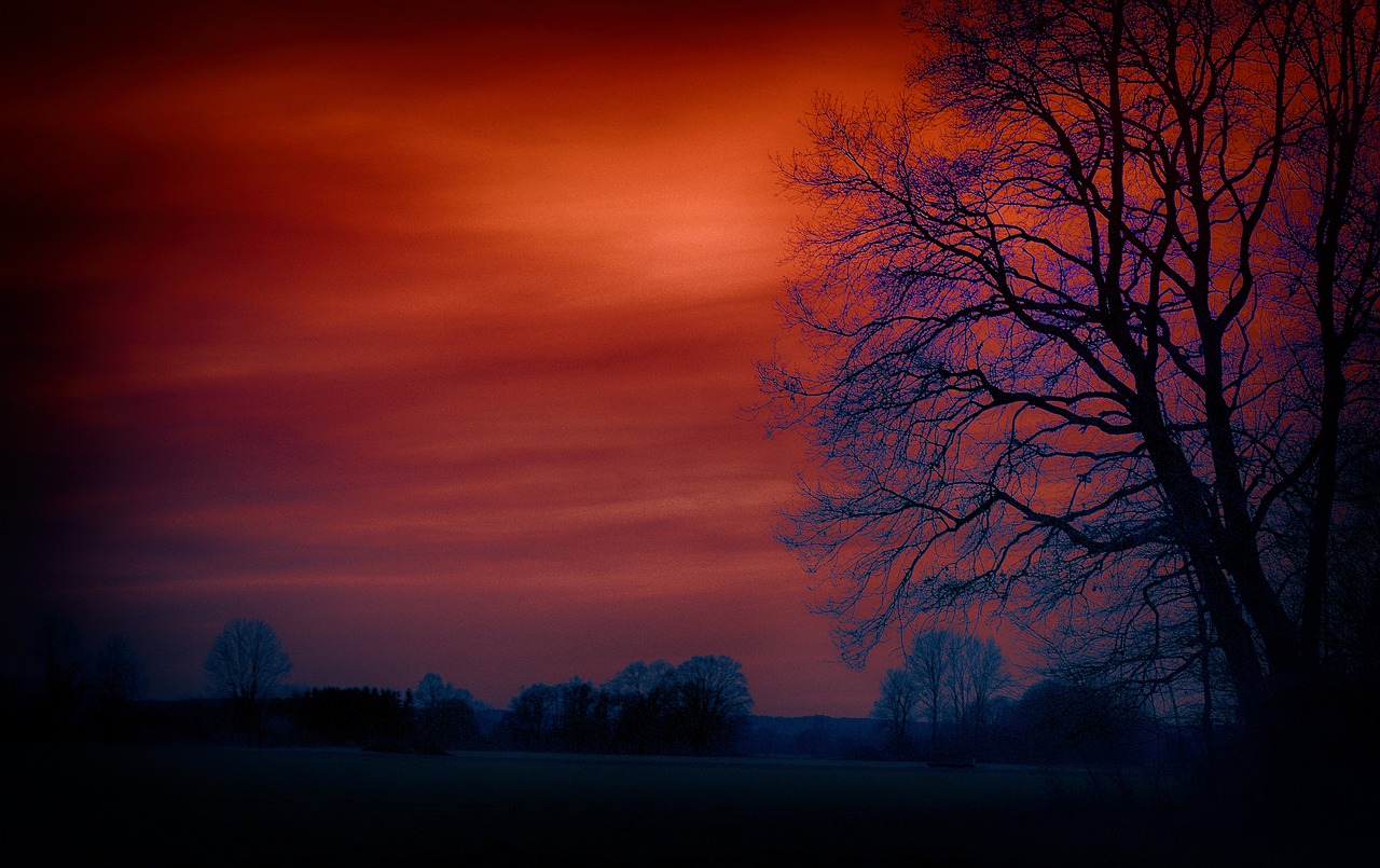 landscape dusk sunset free photo