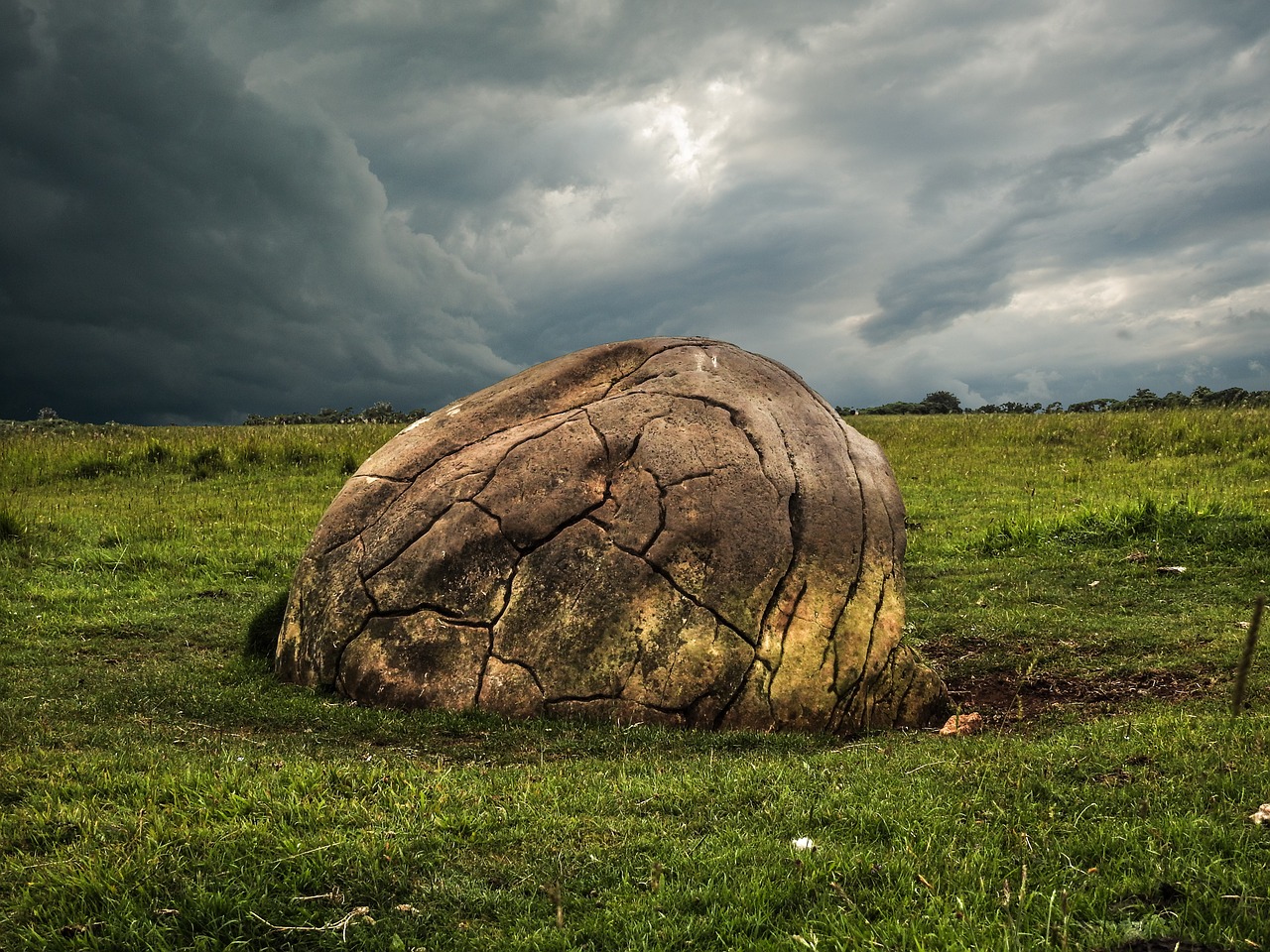 landscape rock clouds free photo