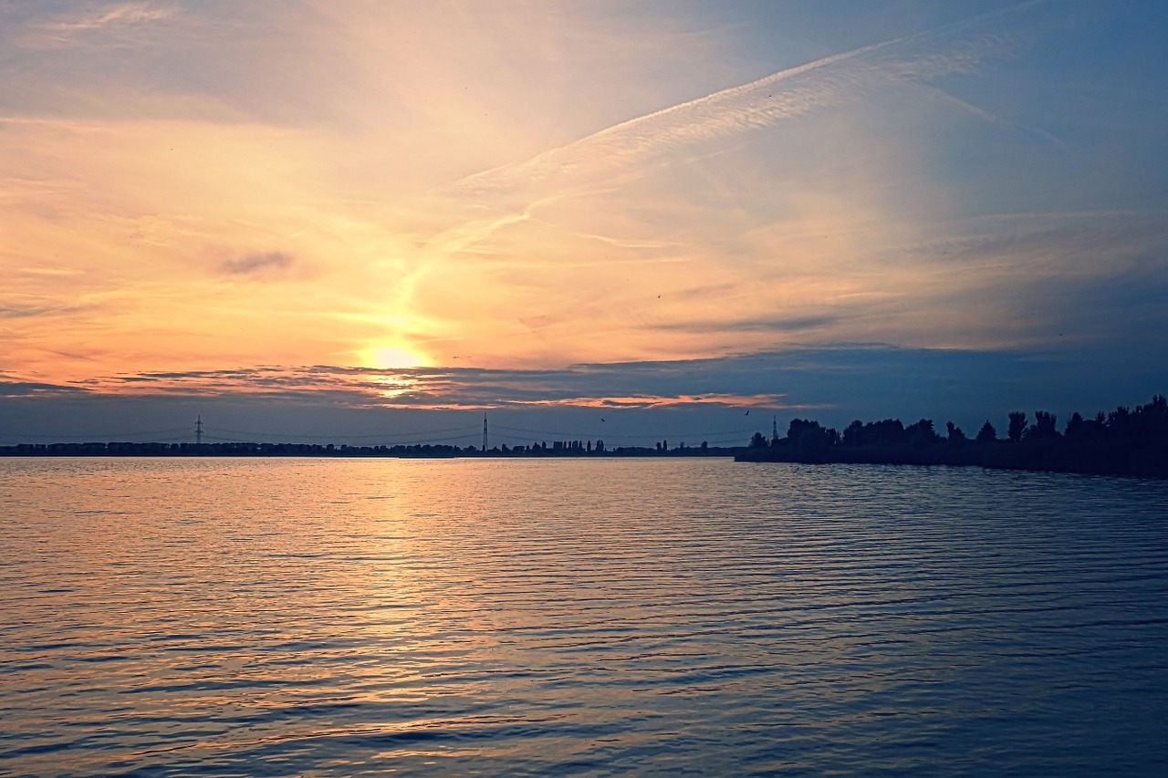 landscape sunset evening sky free photo