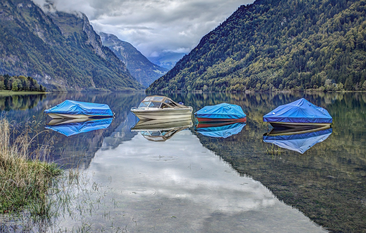 landscape scenic boats free photo