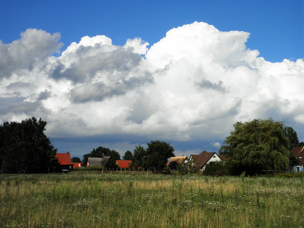 landscape village big cloud free photo