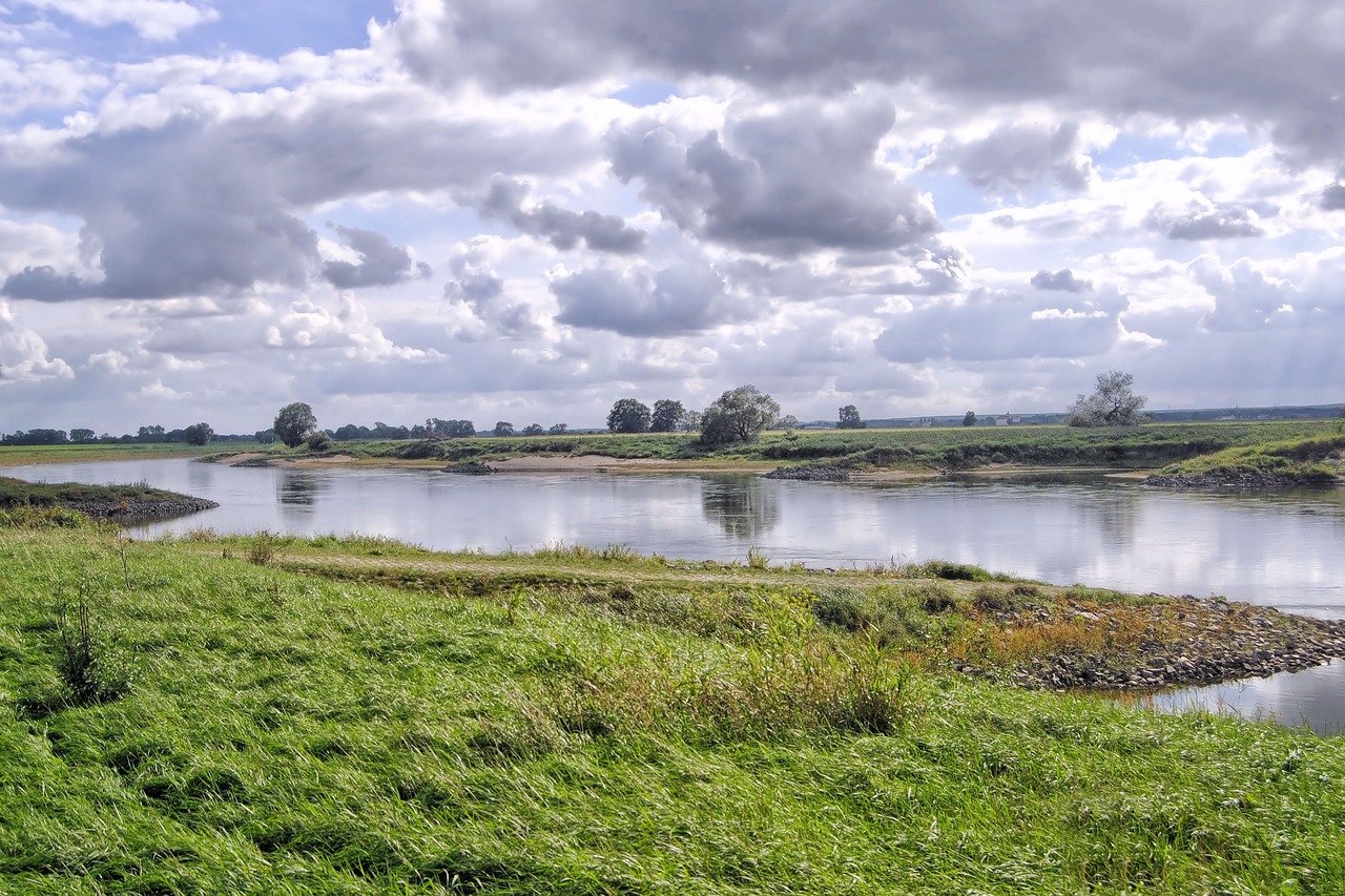 landscape river clouds free photo