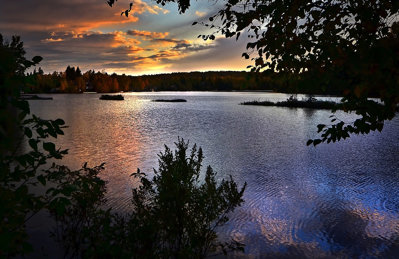 landscape sunset twilight free photo