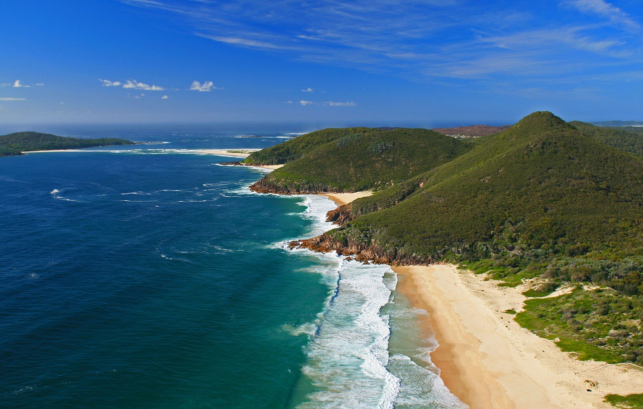 landscape shoal bay coast free photo