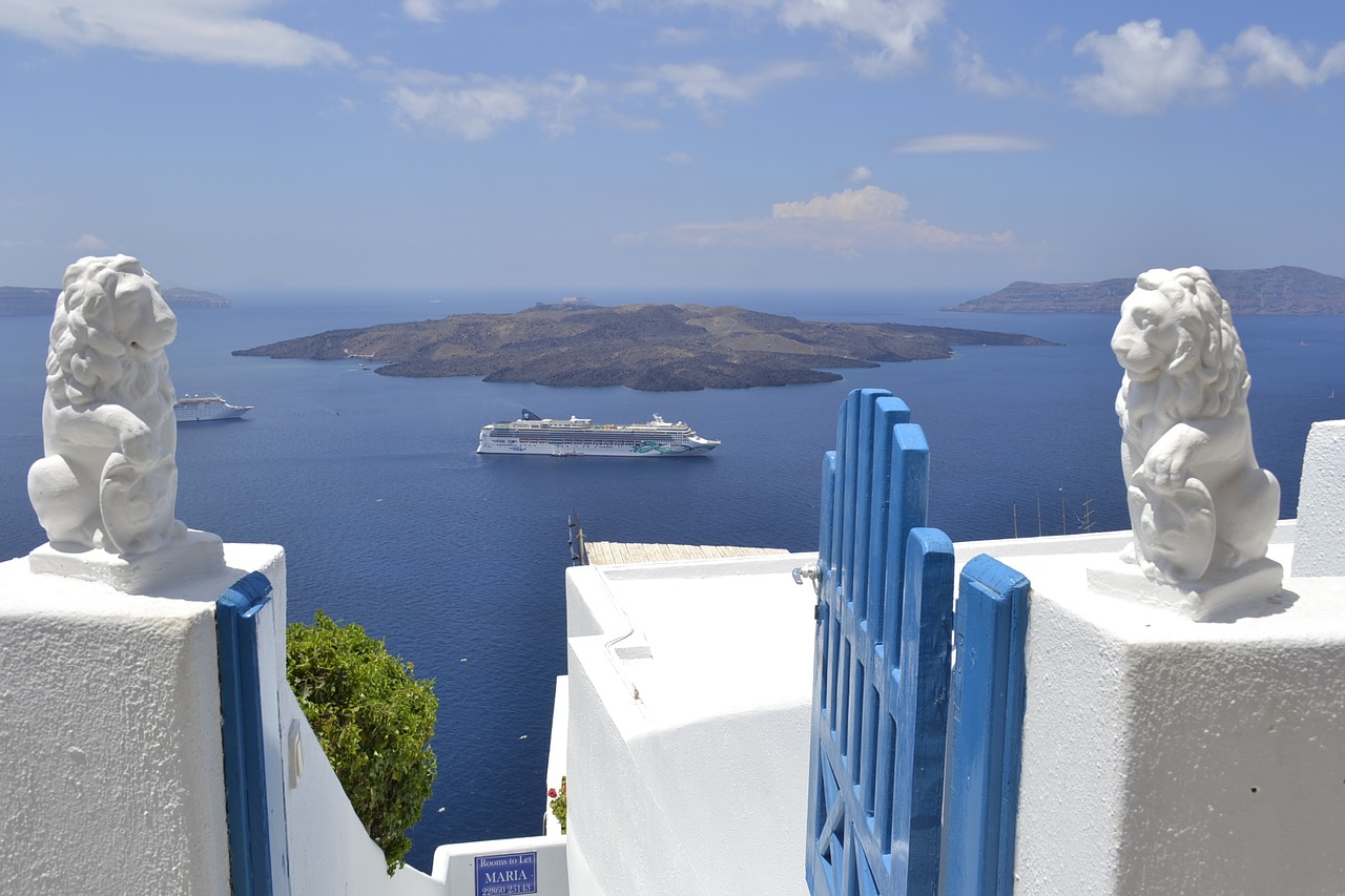 landscape santorini mar free photo