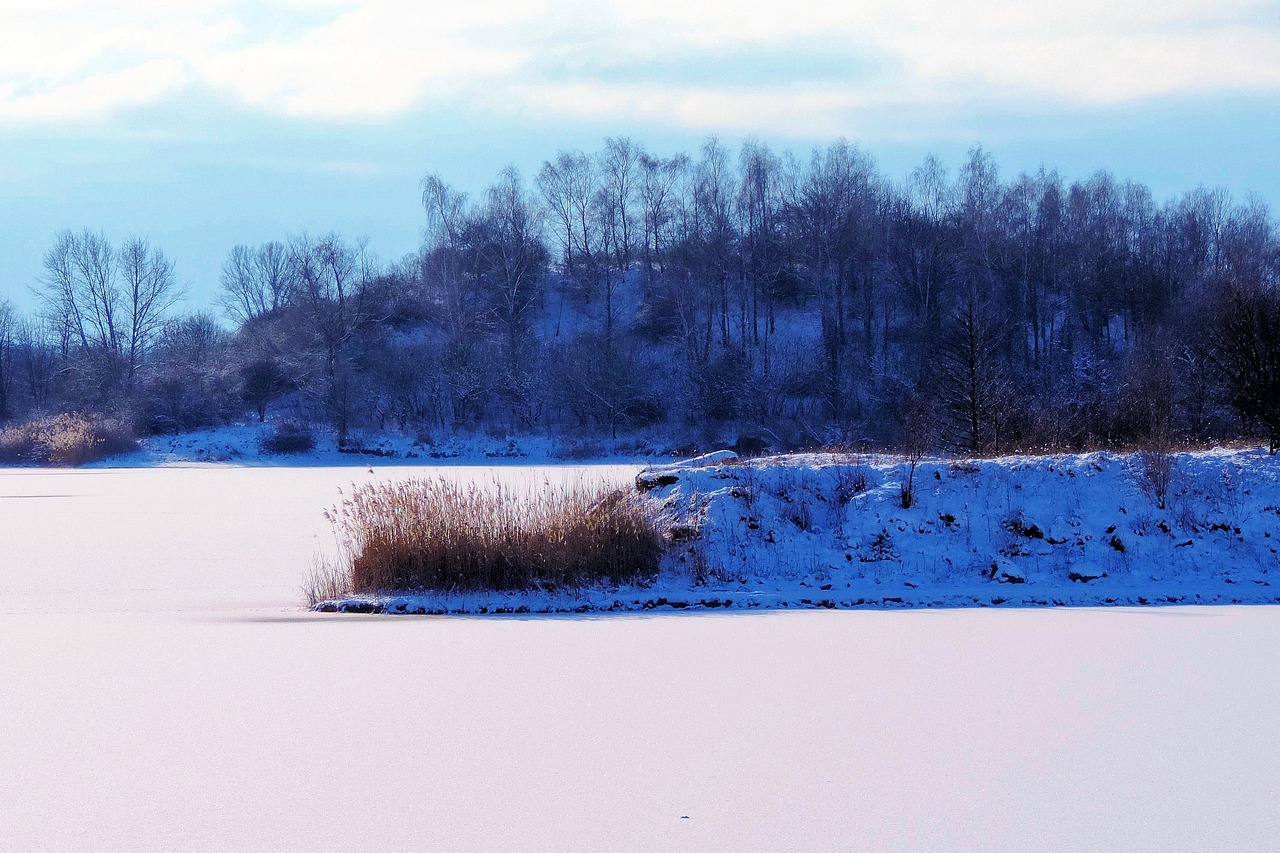 landscape lake frozen free photo