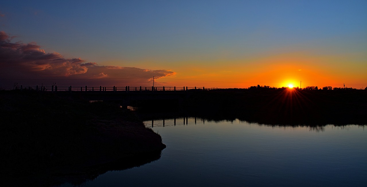 landscape sunset brook free photo