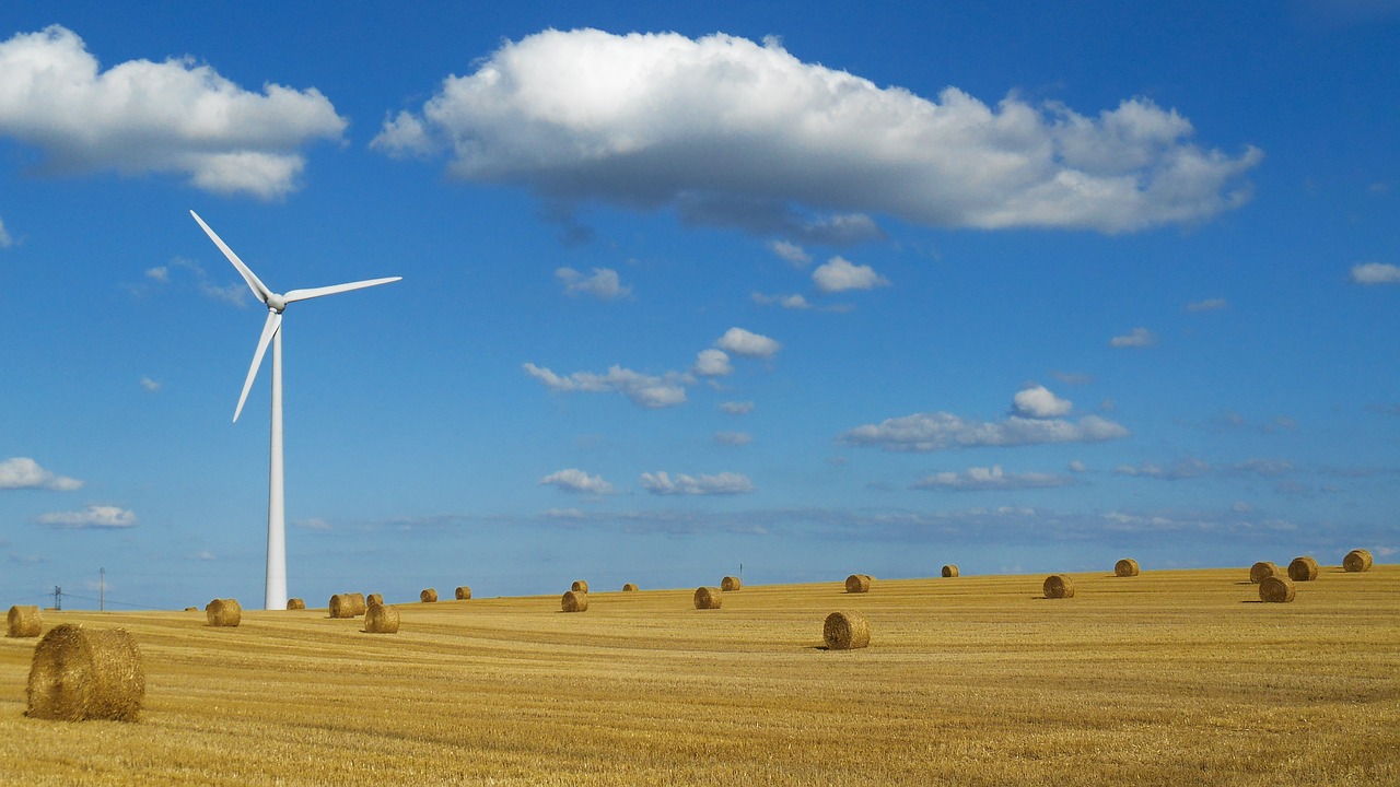 landscape wind turbine sky free photo