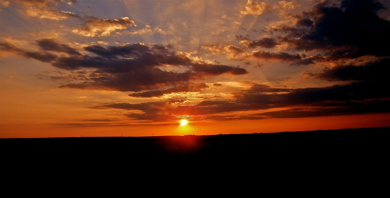 landscape sunset clouds free photo