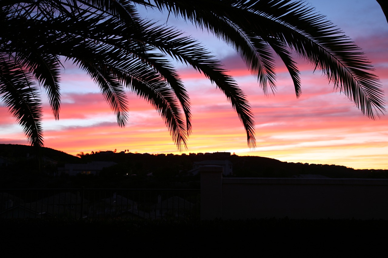 landscape red sky sunset free photo