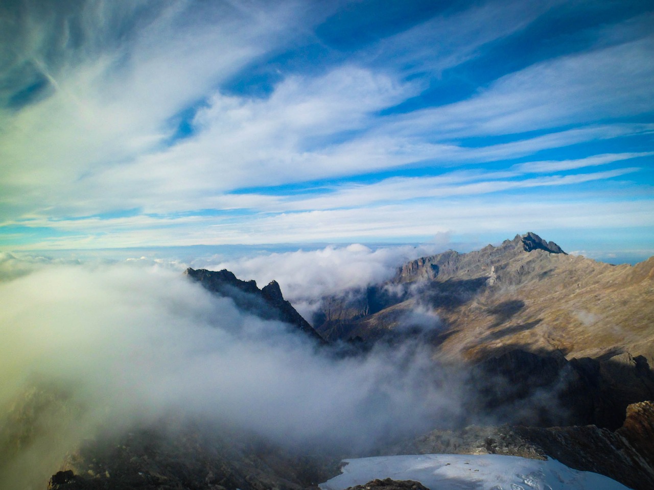 landscape mountains clouds free photo