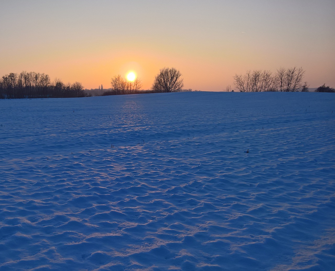 landscape winter sunset free photo