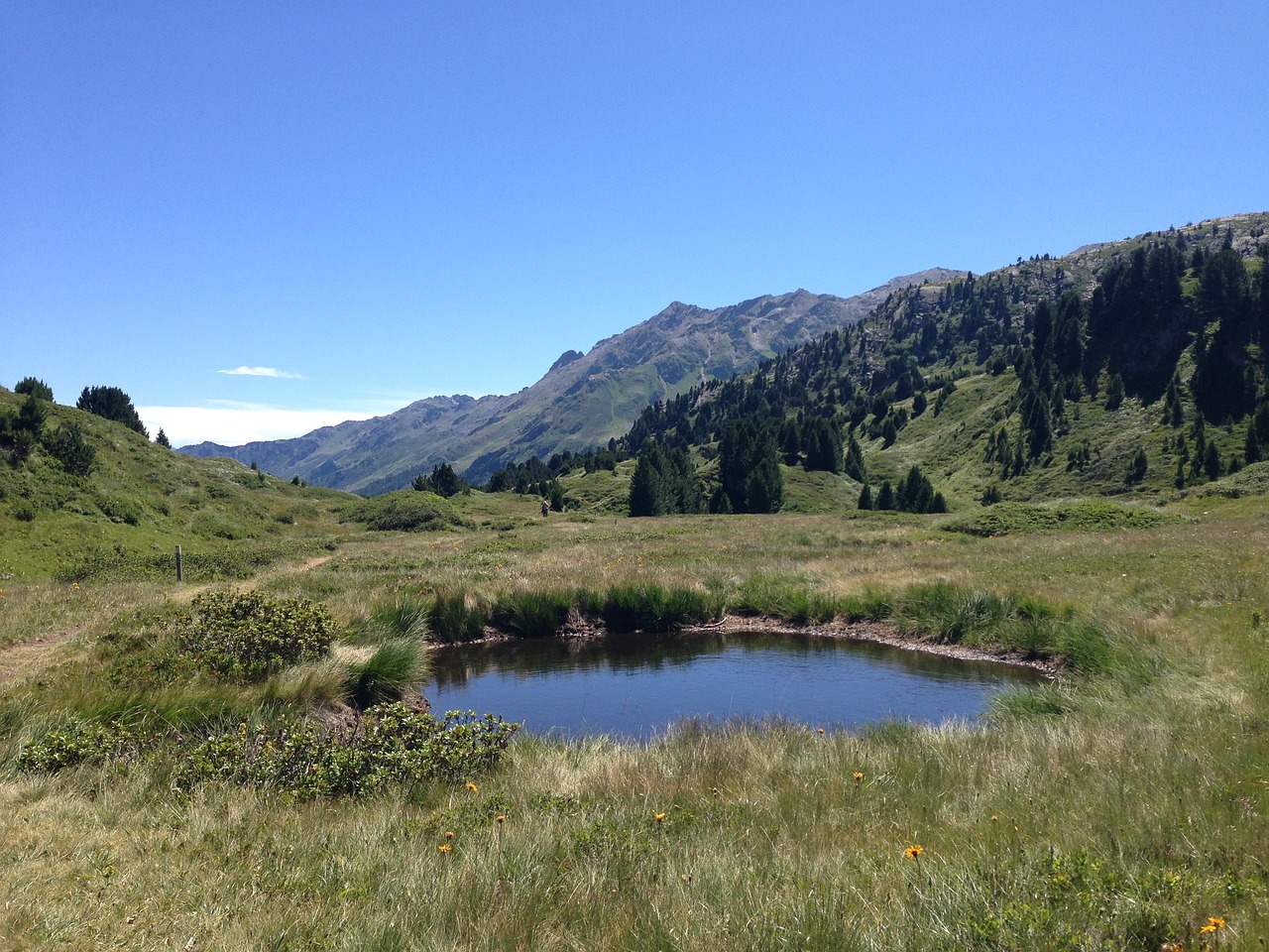 landscape mountain pond free photo