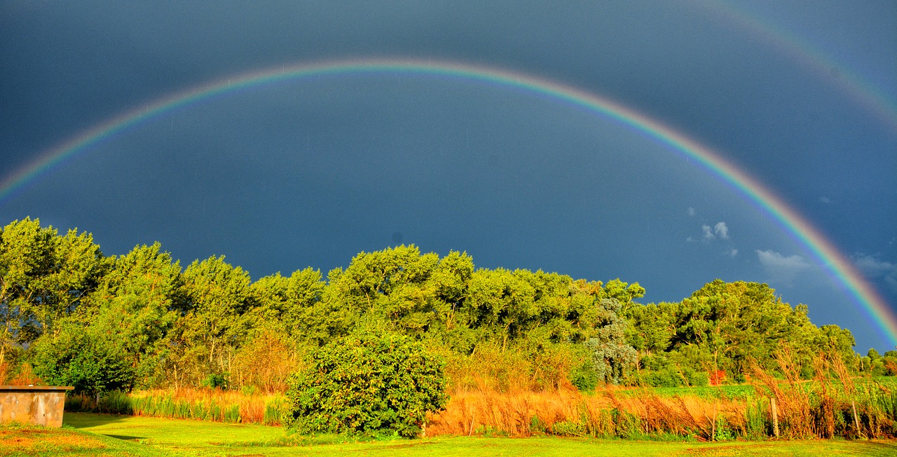 landscape rainbow sky free photo