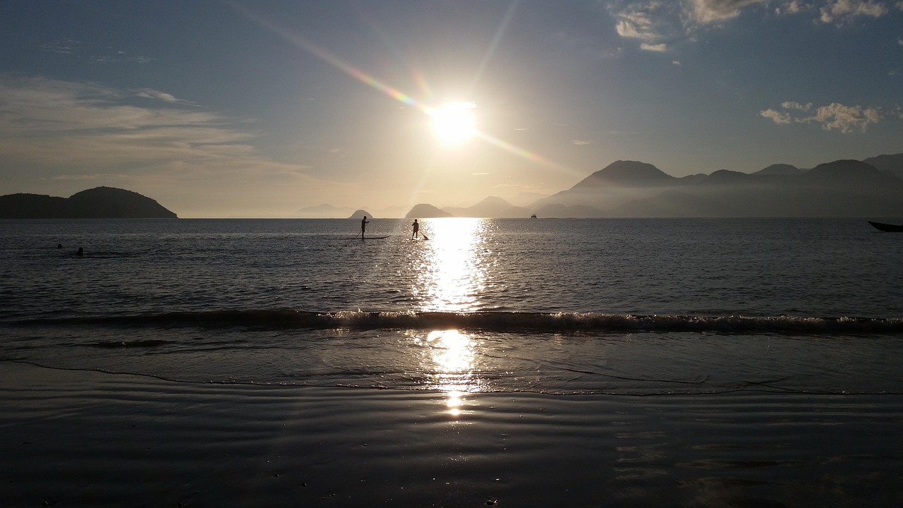 landscape beach sunset free photo