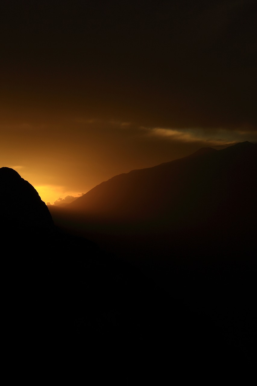 landscape mountain sunset free photo