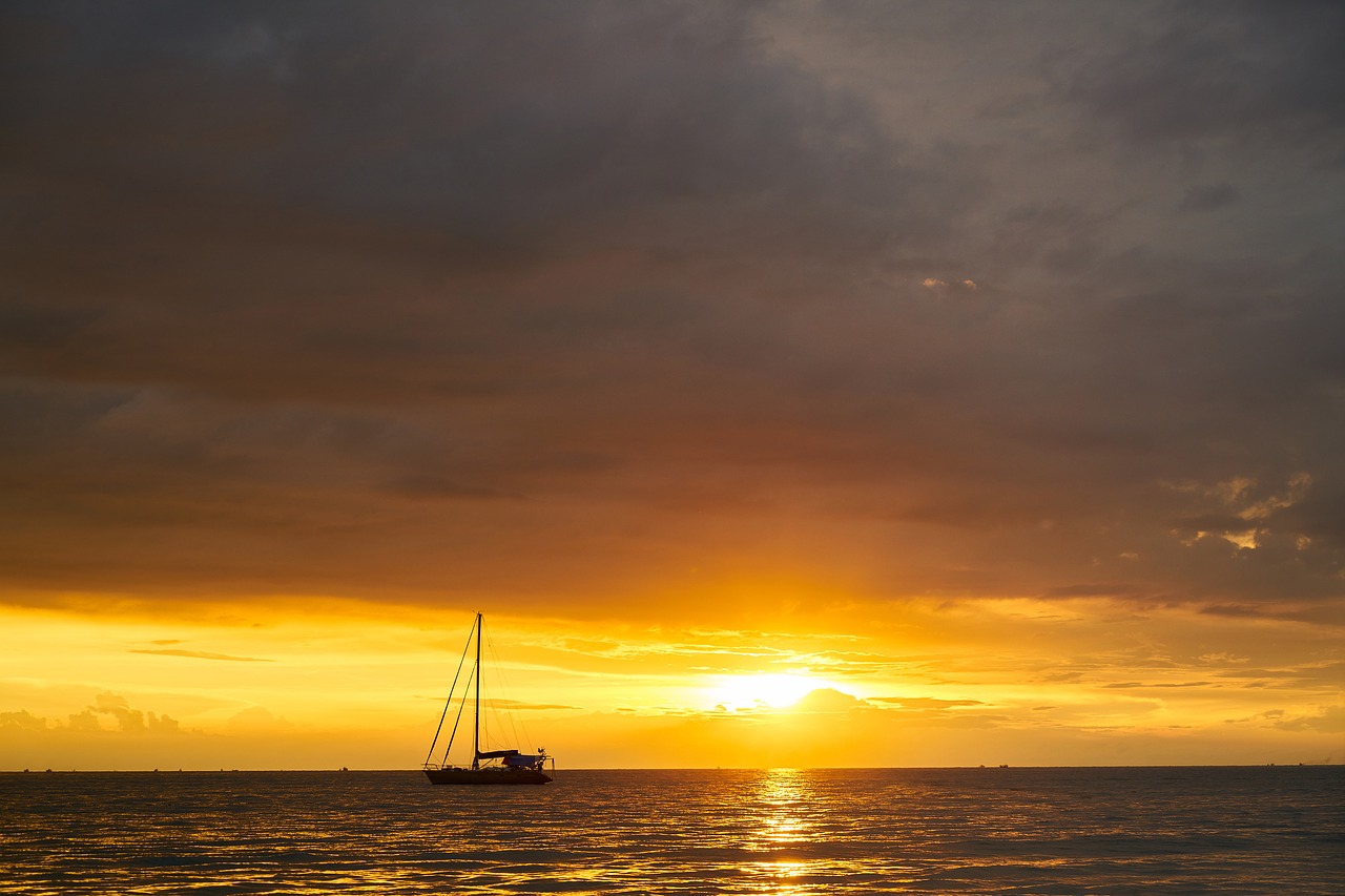 landscape sunset clouds free photo