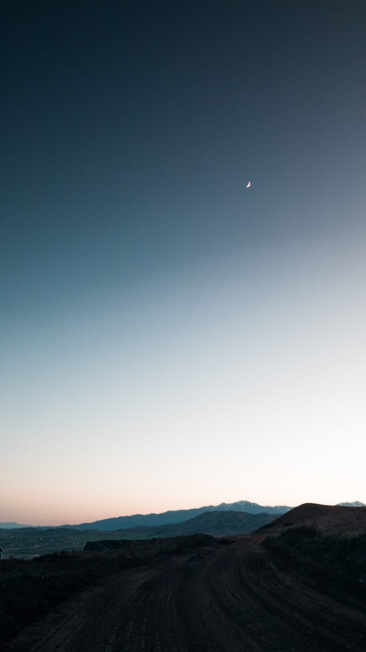 landscape sunset moon free photo