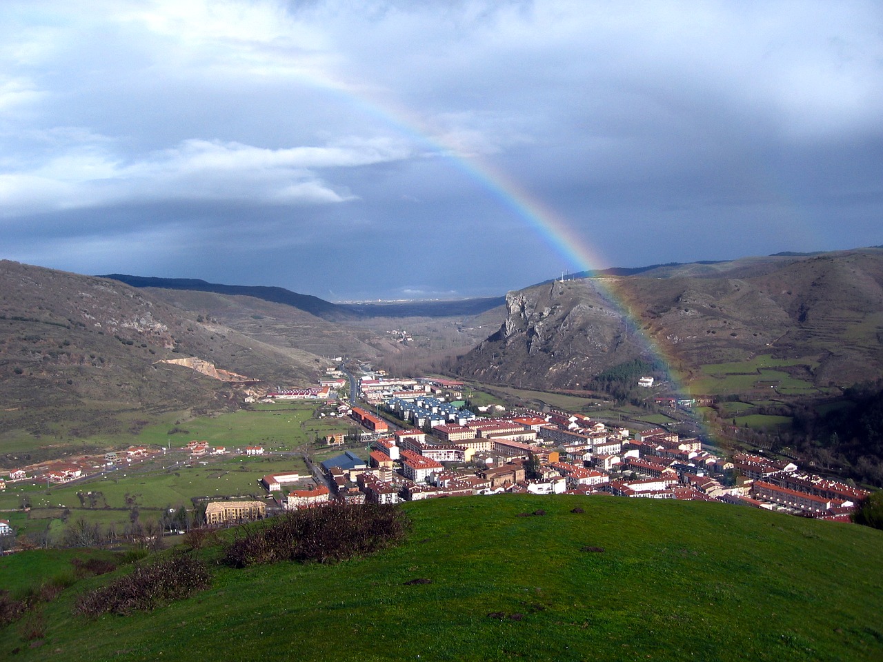 landscape valley rainbow free photo