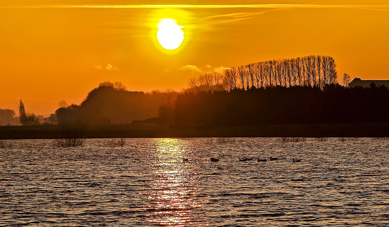 landscape pond twilight free photo