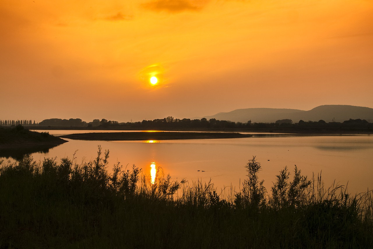 landscape pond twilight free photo