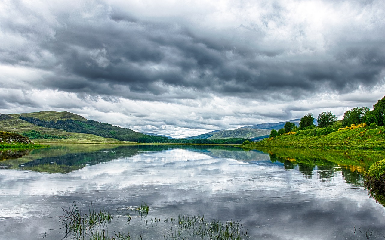 landscape lake clouds free photo