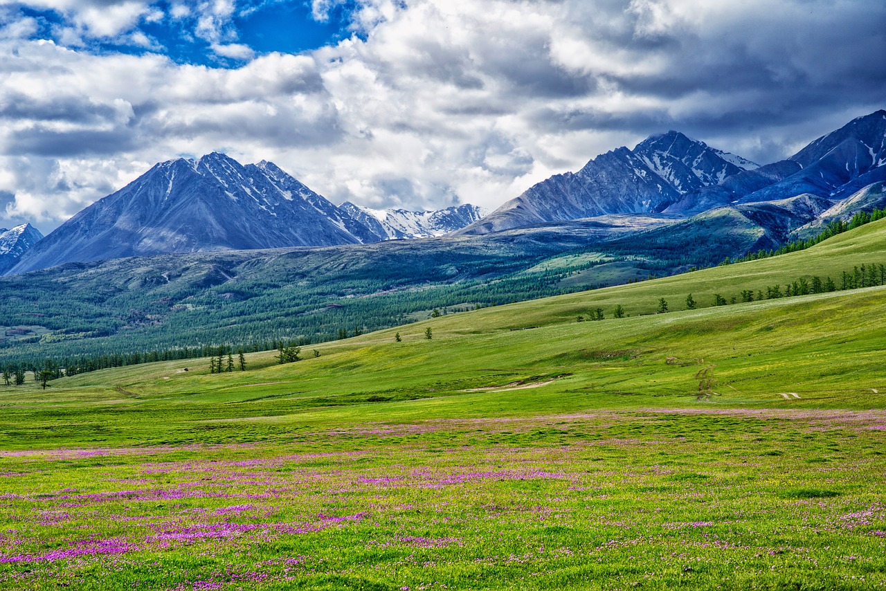 landscape mongolia the russian border mountains free photo