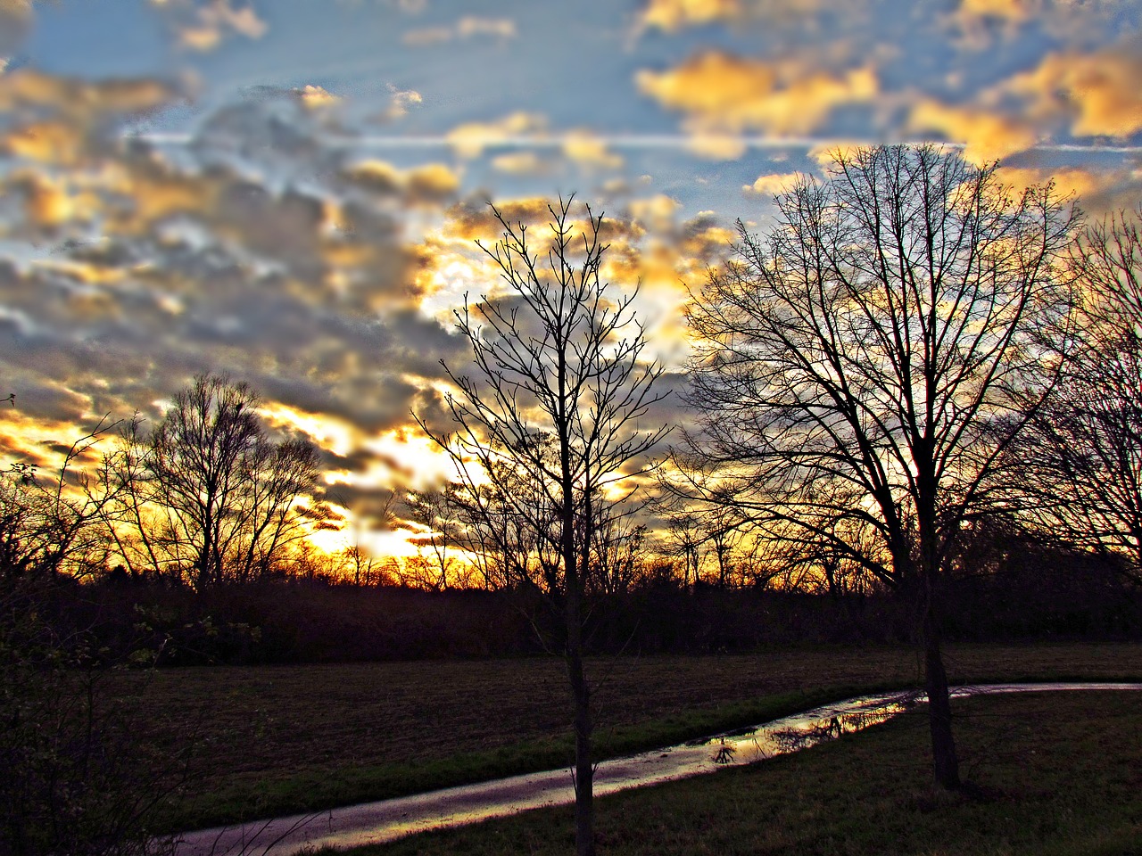 landscape rain after the rain free photo