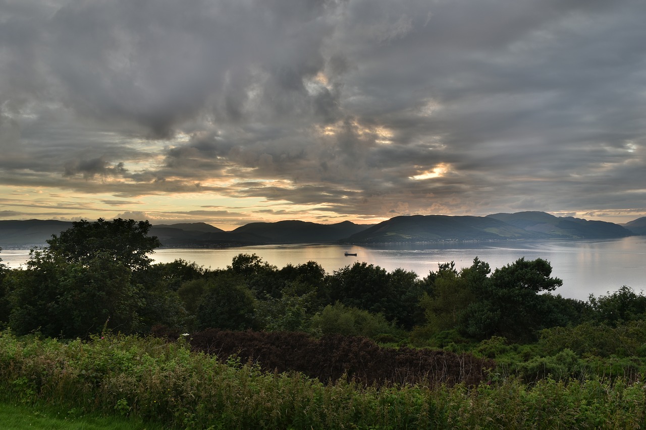 landscape clouds river free photo