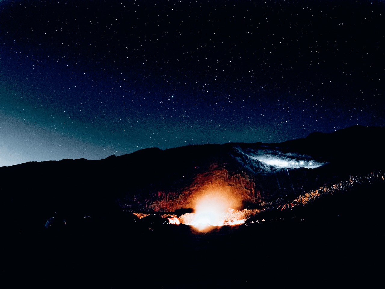 landscape fire night free photo