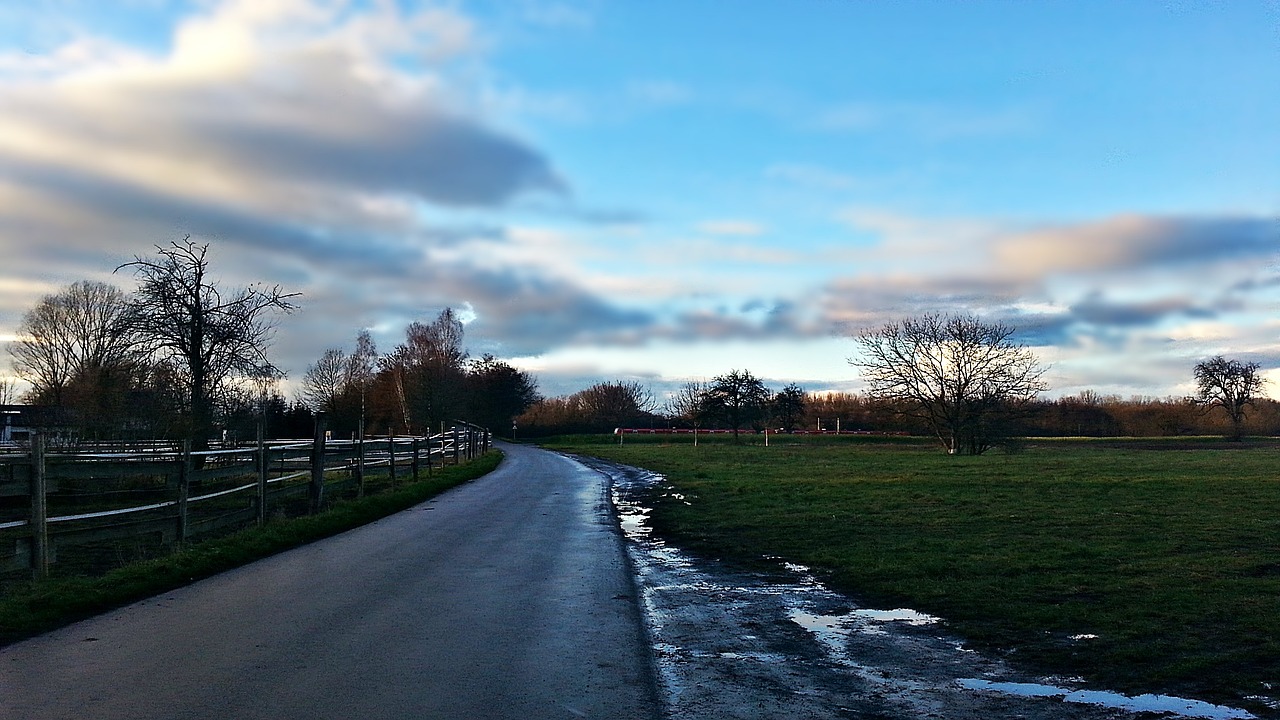 landscape field clouds free photo