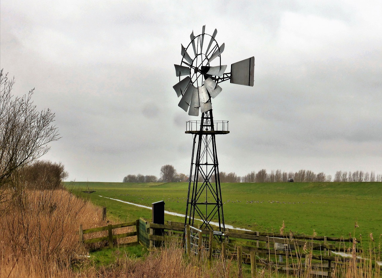 landscape polder mill free photo