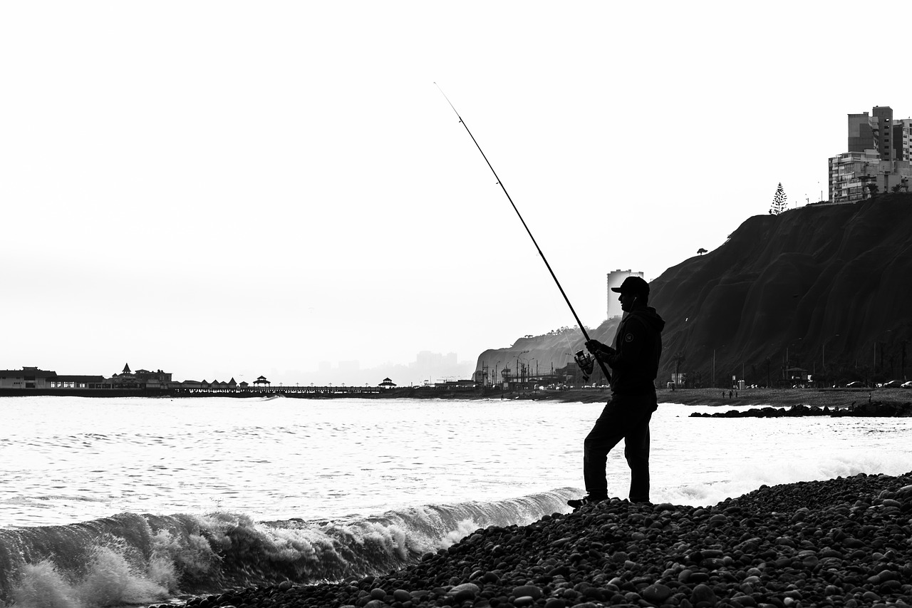 landscape fishing man free photo