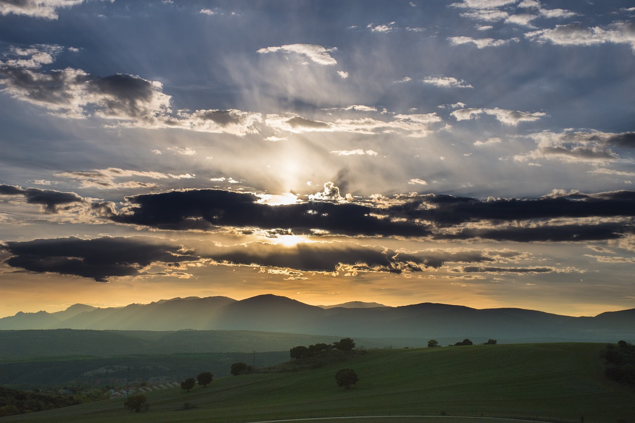 landscape sunset sun free photo