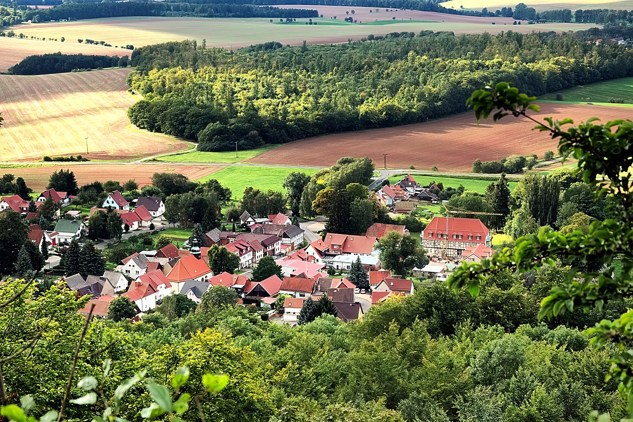 landscape evening sun village free photo