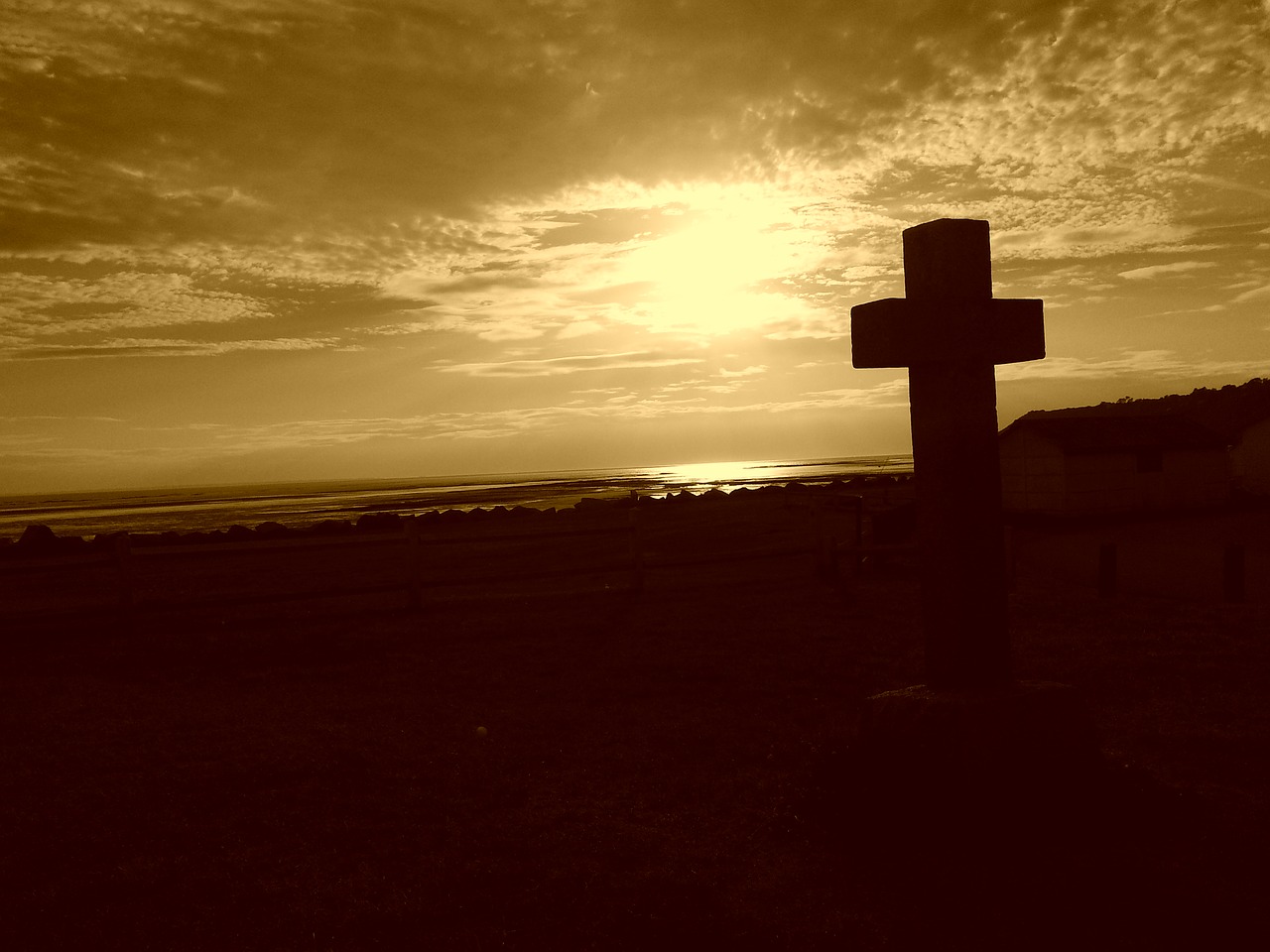 landscape normandy evening free photo