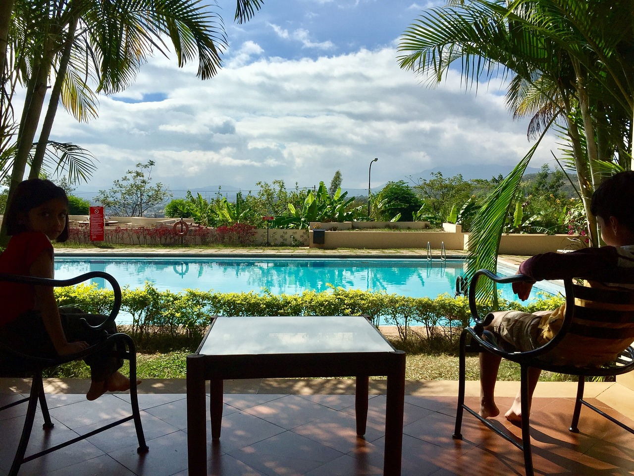 landscape pool blue sky free photo