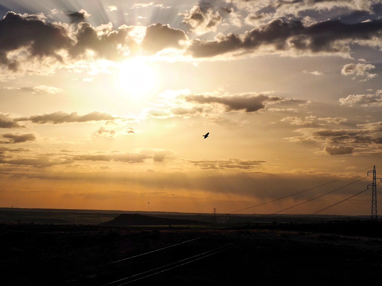 landscape sunset clouds free photo