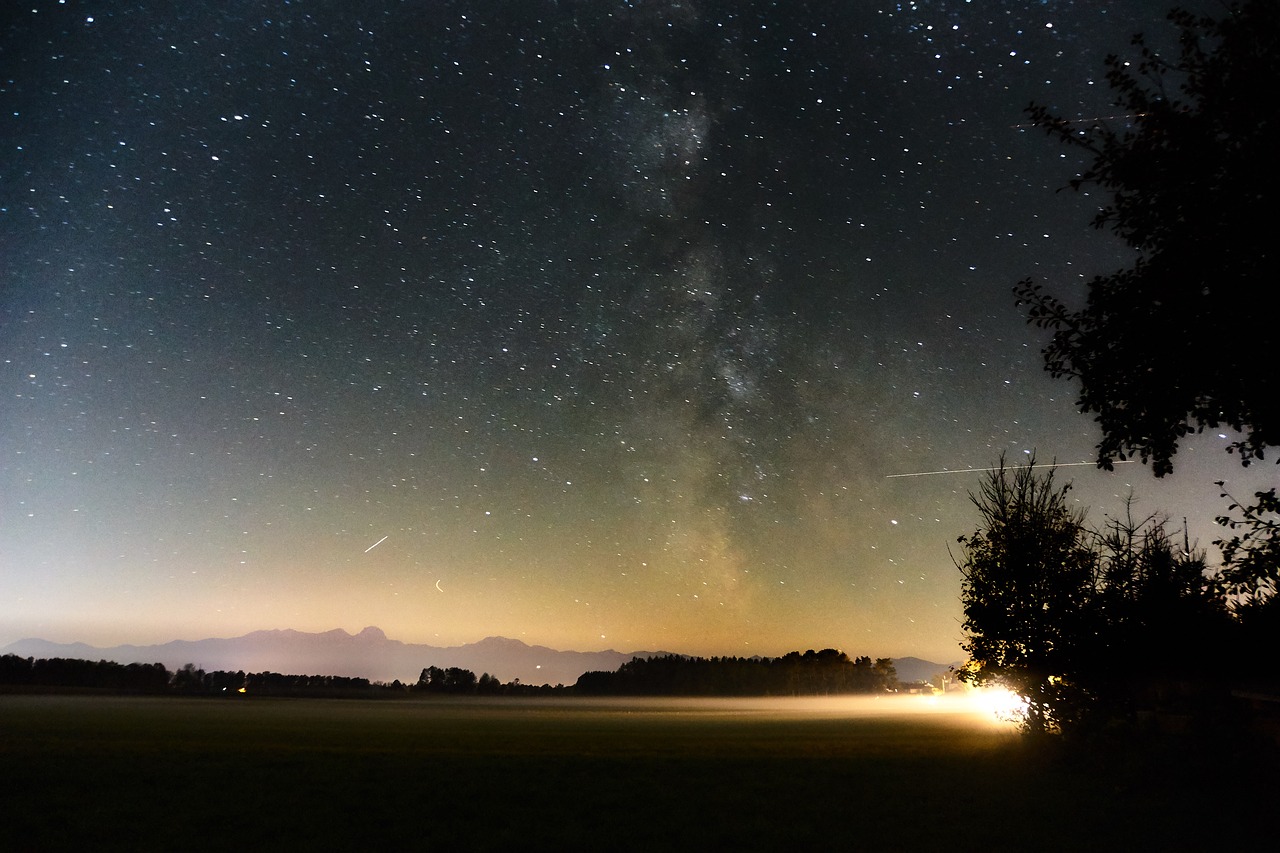 landscape milky way night sky free photo