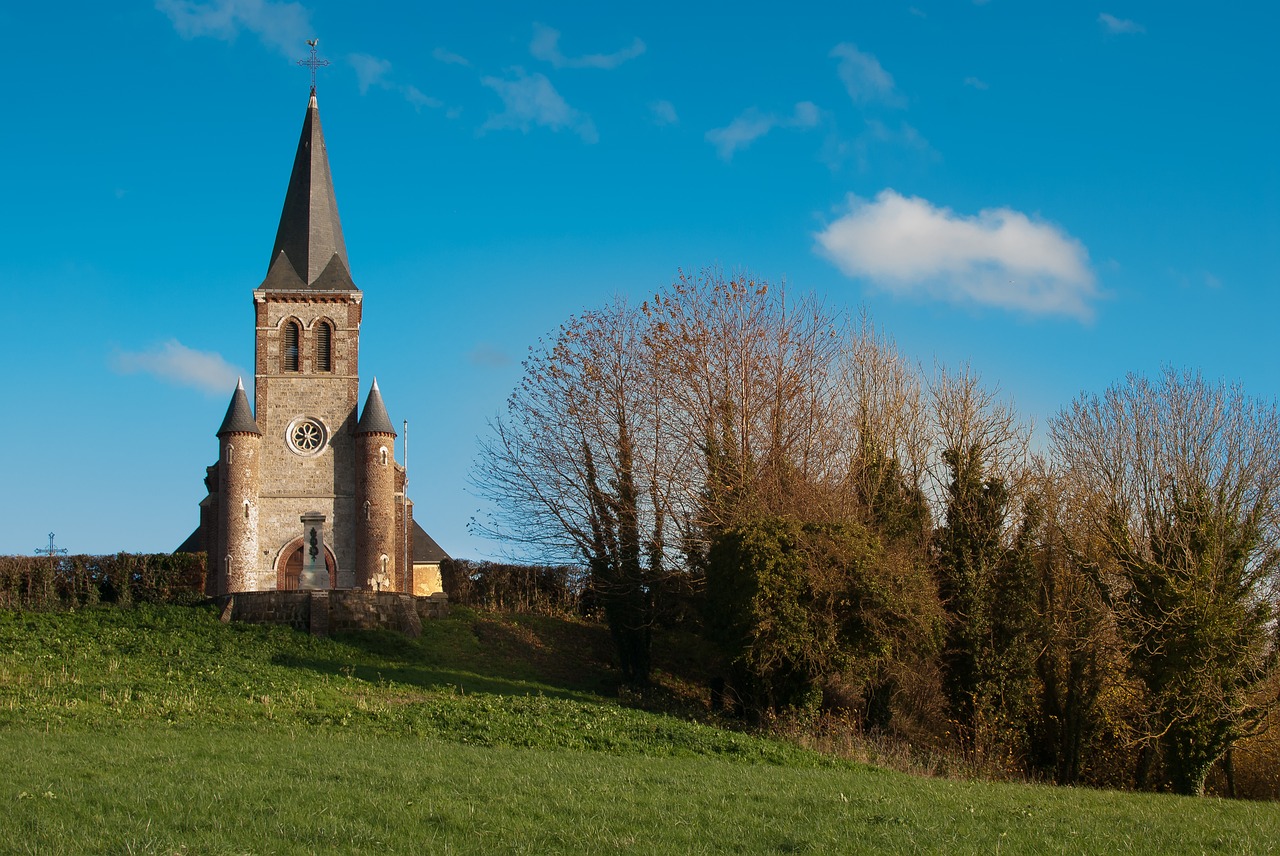 landscape normandy church free photo