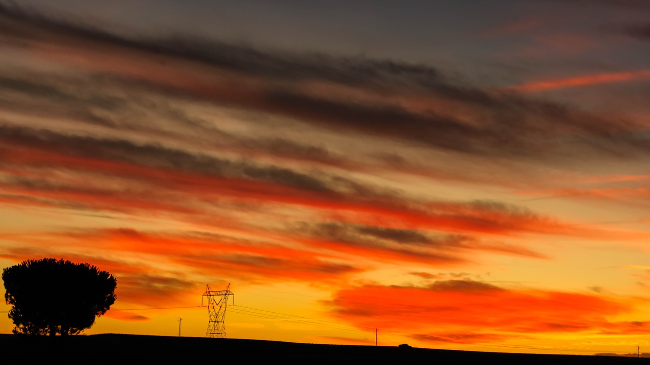 landscape  red skies  sunset free photo